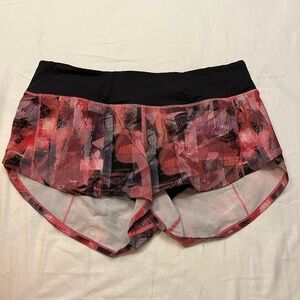 Lululemon Red / Pink Speed Up Low Rise 2.5” Lined Short